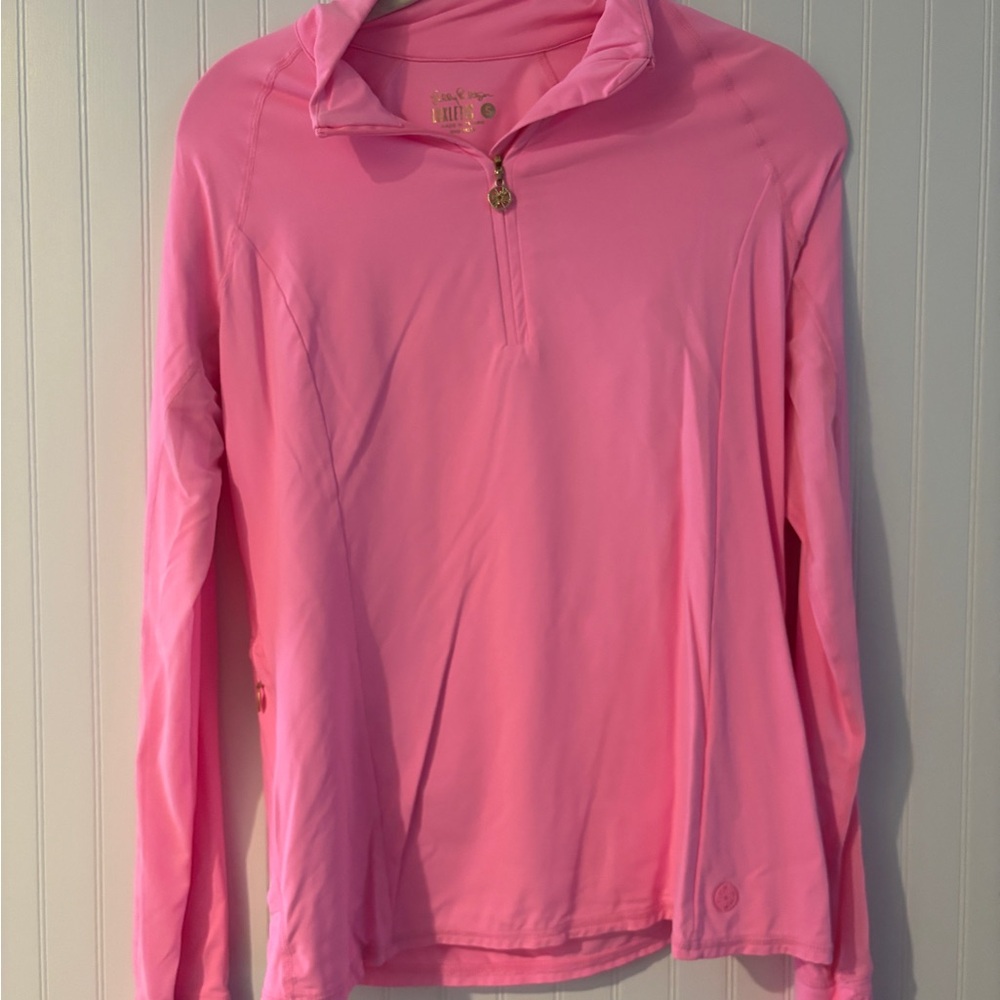 Lilly Pulitzer Luxletic Pink Quarter-Zip Top